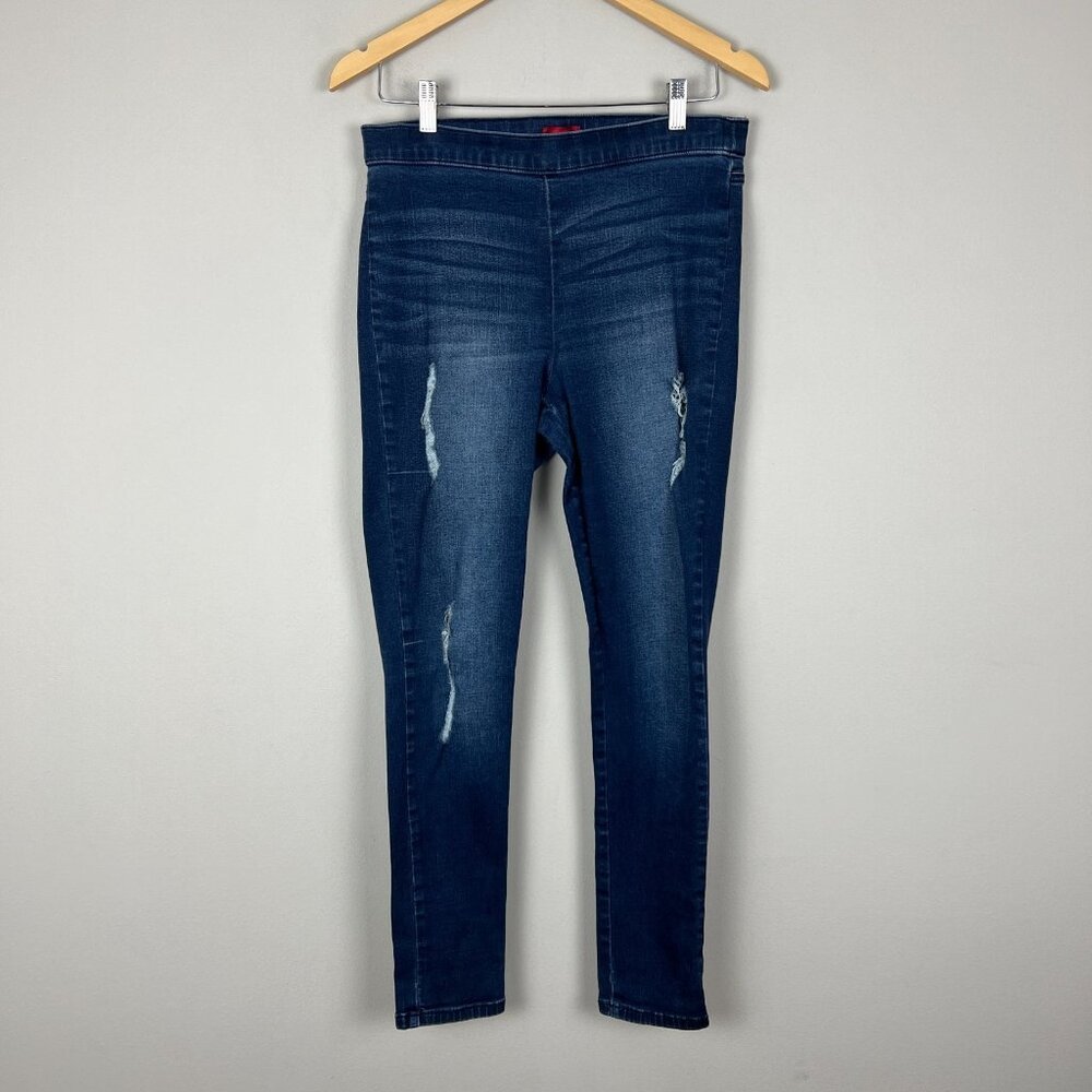 Jennifer Lopez Jeans Womens 10 Skinny‎ Distressed Pull On Stretch Medium Wash